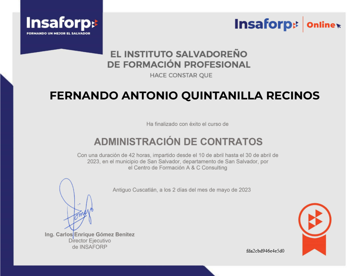 Administración de Contratos Grupo 01/2023 - PROESP-AYCC-002 / PROESP-AYCC-003